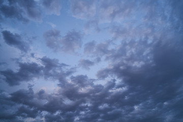 Beautiful sky with fluffy clouds