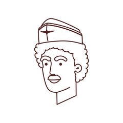 head of man soldier of war avatar character