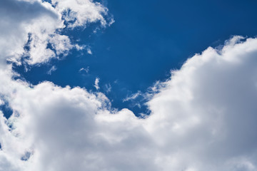 Beautiful sky with fluffy clouds