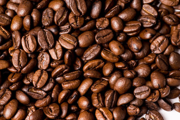 Big fullframe pile of Roasted coffee beans