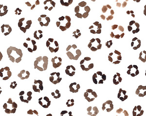 Seamless pattern with watercolor panther skin