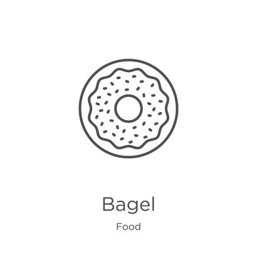 bagel icon vector from food collection. Thin line bagel outline icon vector illustration. Outline, thin line bagel icon for website design and mobile, app development.