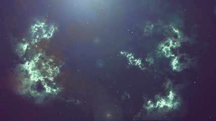Fototapeta na wymiar Illustration of glowing flicker blue nebula and stars