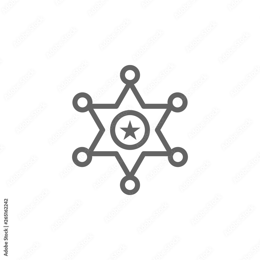 Poster sheriff order icon. element of united states icon. thin line icon for website design and development