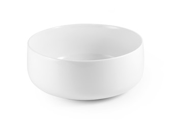 empty white bowls on white background