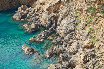 Beautiful sea and rock background