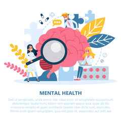 Fototapeta premium Mental health concept. Doctor treat person mentality.
