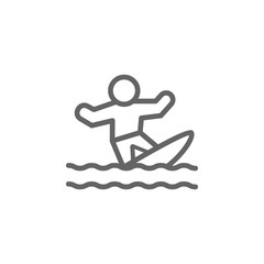 Surfing, USA icon. Element of United States icon. Thin line icon for website design and development, app development. Premium icon