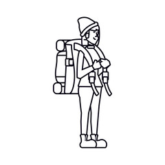 traveler woman with travel bag avatar character