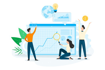 Business planning concept. Idea of analysis and management