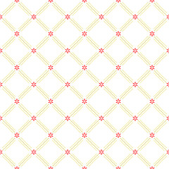 Geometric dotted vector pink and golden pattern. Seamless abstract modern texture for wallpapers and backgrounds