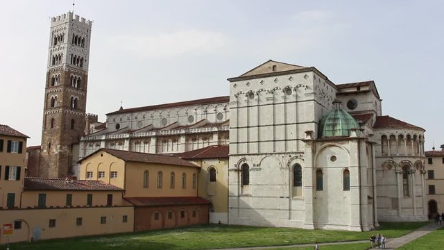 Lucca Cathedral or San Martino Cathedral in Lucca, Tuscany - side view