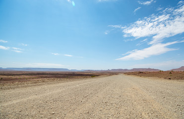Fototapeta na wymiar Namibia, landscape, road, desert, mountains