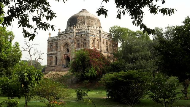 a zoom in on shish gumbad at lodi gardens in new delhi, india