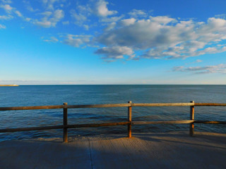 Fototapeta na wymiar View of the sea from the promenade