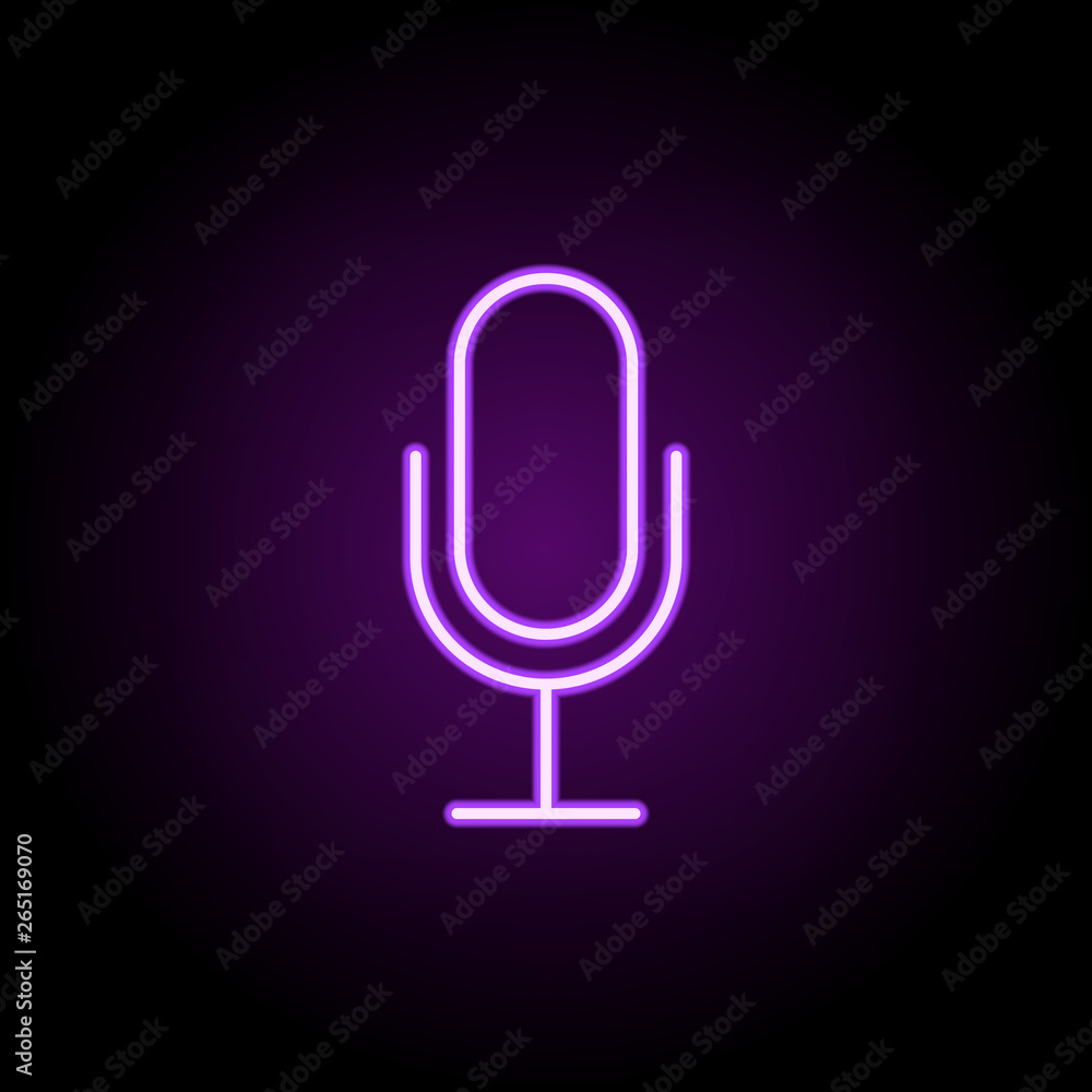 Poster microphone neon icon. elements of media, press set. simple icon for websites, web design, mobile app