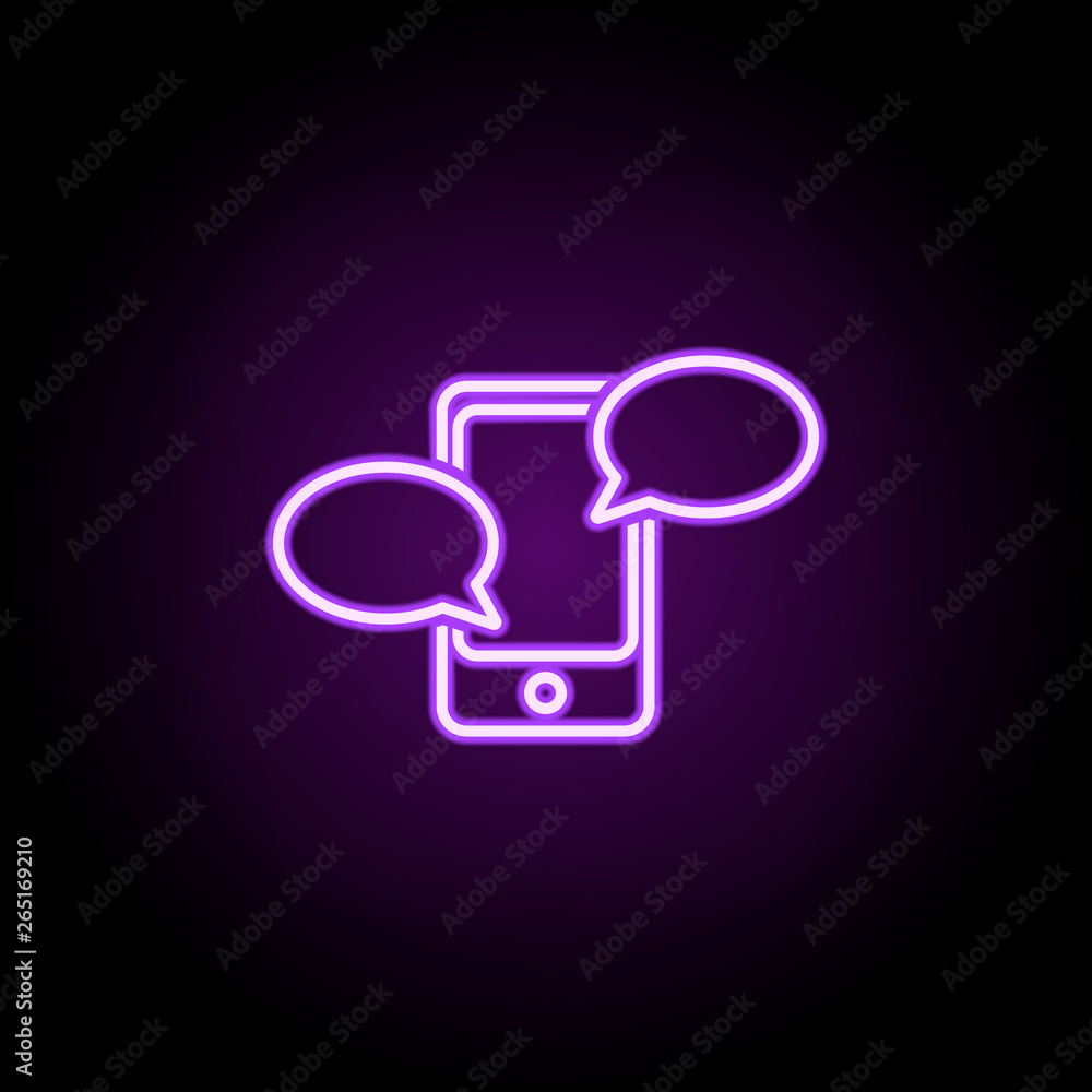 Poster messages in your phone neon icon. elements of media, press set. simple icon for websites, web design
