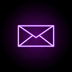 the envelope neon icon. Elements of media, press set. Simple icon for websites, web design, mobile app, info graphics