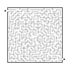 Difficult big maze. Game for kids and adults. Puzzle for children. Labyrinth conundrum. Find the right path. Flat vector illustration.