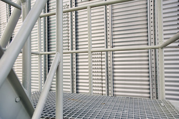 Spare metal ladder for safe evacuation at the factory