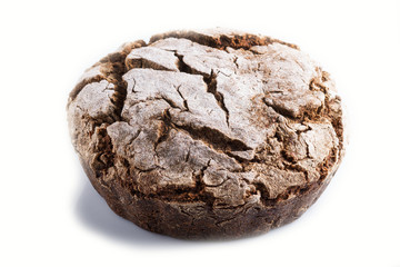 Yeast free homemade bread isolated on white background.
