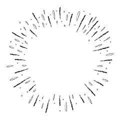 Starburst doodle, hand drawn design element. Sun burst sketch illustration.