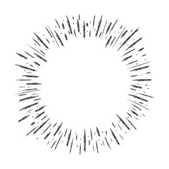 Starburst doodle, hand drawn design element. Sun burst sketch illustration.