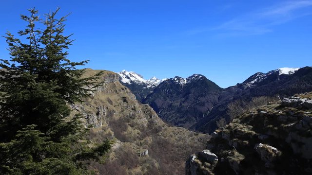 Timelapse: view of mountains in Park of Lessinia, Verona Italy