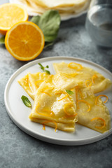 French crepes with orange sauce