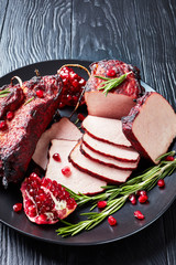 smoked barbecue pork tenderloin on a plate