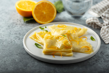 French crepes with orange sauce