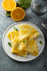 French crepes with orange sauce