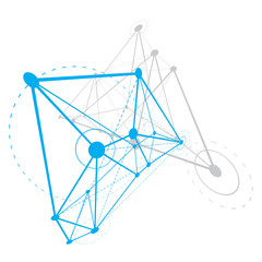 Tech abstract shape, vector polygonal figure. Communication technologies modern illustration.
