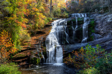 Fototapeta na wymiar Bald River Falls in Tellico Plains, TN, USA in October
