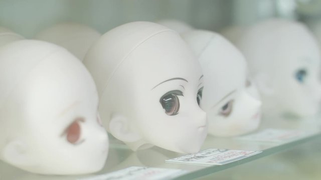 Japanese dolls head for sale at local store