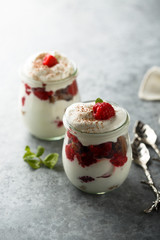 Layered cream cheese raspberry dessert