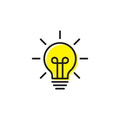 light bulp lamp idea energy symbol icon vector isolated on white
