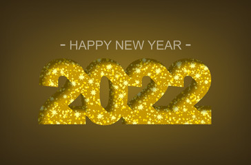 Happy New Year 2022 - greeting card, flyer, invitation - vector