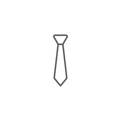 Necktie vector icon, outline vector sign, linear style pictogram isolated on white