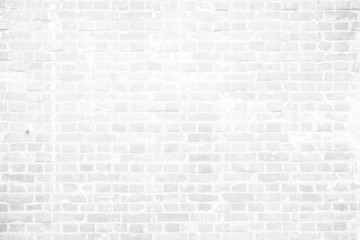 White Old Brick Wall Texture Background.