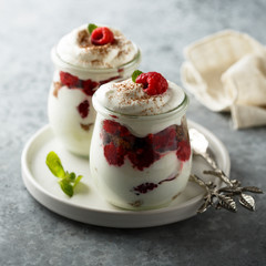 Layered cream cheese raspberry dessert