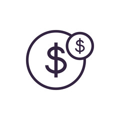 coins dollar isolated icon