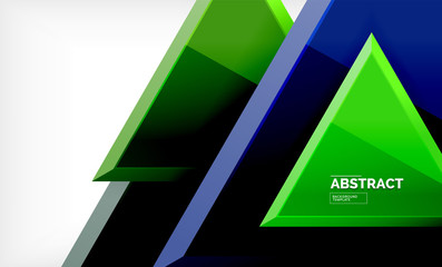 Flying triangles compostion geometric background