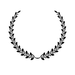 Laurel Wreath floral heraldic element. Heraldic Coat of Arms decorative logo isolated vector illustration.