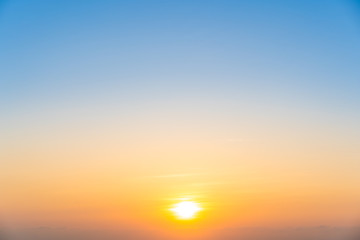 Beautiful blue and yellow sky when the sunrise, beautiful sky in the morning background.