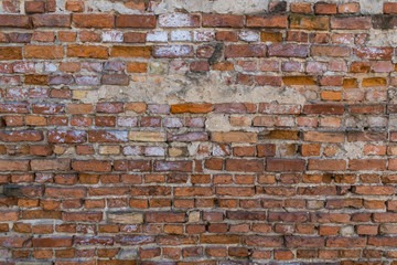 Old brick wall texture grunge background to interior design