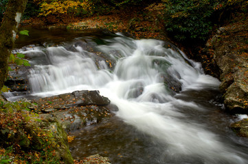 Fototapeta na wymiar Little Pigeon River waterfall cascade, Tennessee, USA