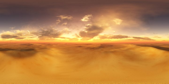 Panorama of sandy desert. Environment map. HDRI . equidistant projection. Spherical panorama. panorama 360