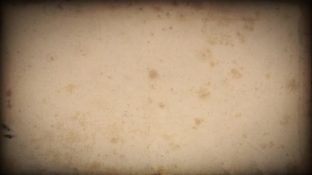 Vintage Old Paper 8mm Film Background Loop/ 4k animation of an abstract vintage background with old paper textures, noise and grain seamless looping