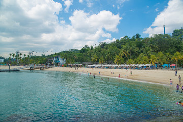 Siloso beach in Sentosa Island, Singapore.